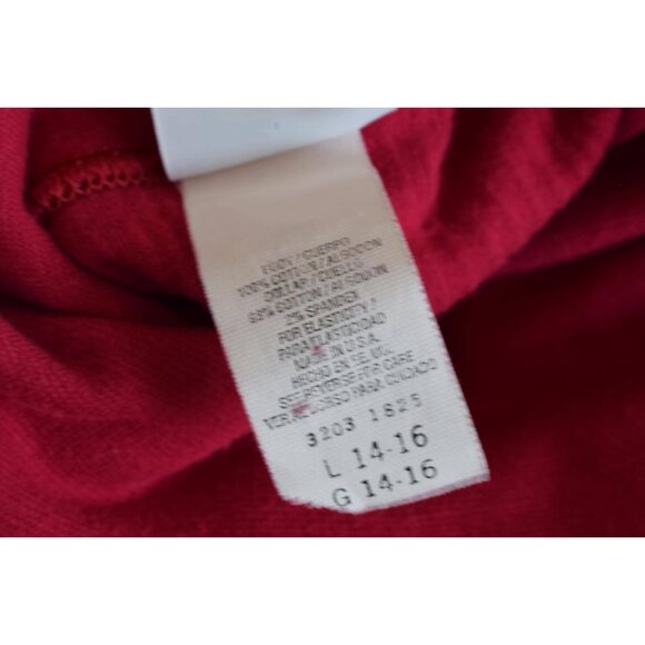 Vintage 90s Crimson Red Turtle Neck  shirt |‎ size L 14-16 - Picture 8 of 10